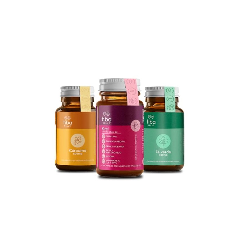 Kit beauty Piel Cabello Uñas Cúrcuma Kirei y Té Verde