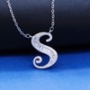 Uloveido Initial S Letter White Gold Plated Necklace Pendant for