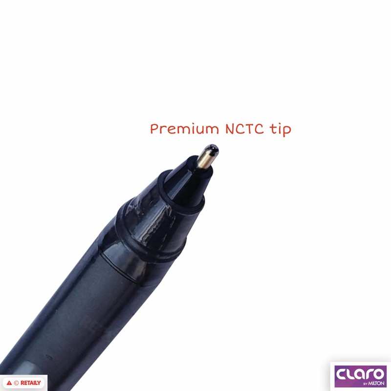 CLARO Trion+ Ballpoint Pens, BLACK, Medium Point (1.0mm), Pack of