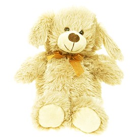 Lashuma Soft Toy Dog with Long Fur for Cuddling, Colour Fabric Dog Beige, Standing 30 cm