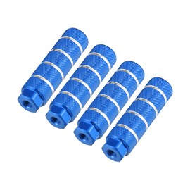 REPAIROCK 4pcs BMX MTB Bike Rear Foot Pegs Footrests Blue Fit 3/8 Inch Axles Durable Material Auto Replacement Parts