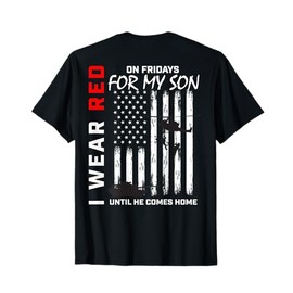 Red Friday Son Military Remember Everyone Deployed USA Flag T-Shirt for Women Men