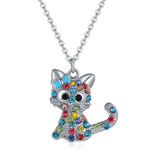 SGERUFZ 1 x Cute Cat Necklace for Girls, Cat Pendant,