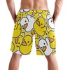 visesunny Duck Rubber Ducky Cartoon Men's Swim Trunks Quick Dry