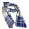 90% Wool 10% Cashmere Lightweight Oversized Scarf - Blue &