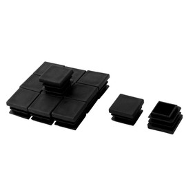 sourcingmap 22mm x 22mm Plastic Square Caps Tube Pipe Inserts End Blanking 12 Pcs