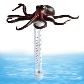 Floating Pool Thermometers,Waterproof Swimming Pool Thermometers - Octopus Shape Large Display Gauge for Water Aquarium Hot Tubs Outdoor Swimming