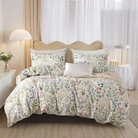 HighBuy Botanical Floral Twin XL Comforter Set Garden Floral Bedding Comforters Lightweight Microfiber Bedding Set Boho Chic Fluffy Soft Flower Comforter Twin XL with 2 Pillowcases,All Season