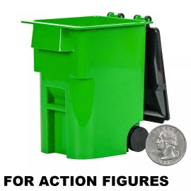 Figures Toy Company Set of 4 Trash Recycling Cans with Lid & Wheels  for WWE & AEW Figures