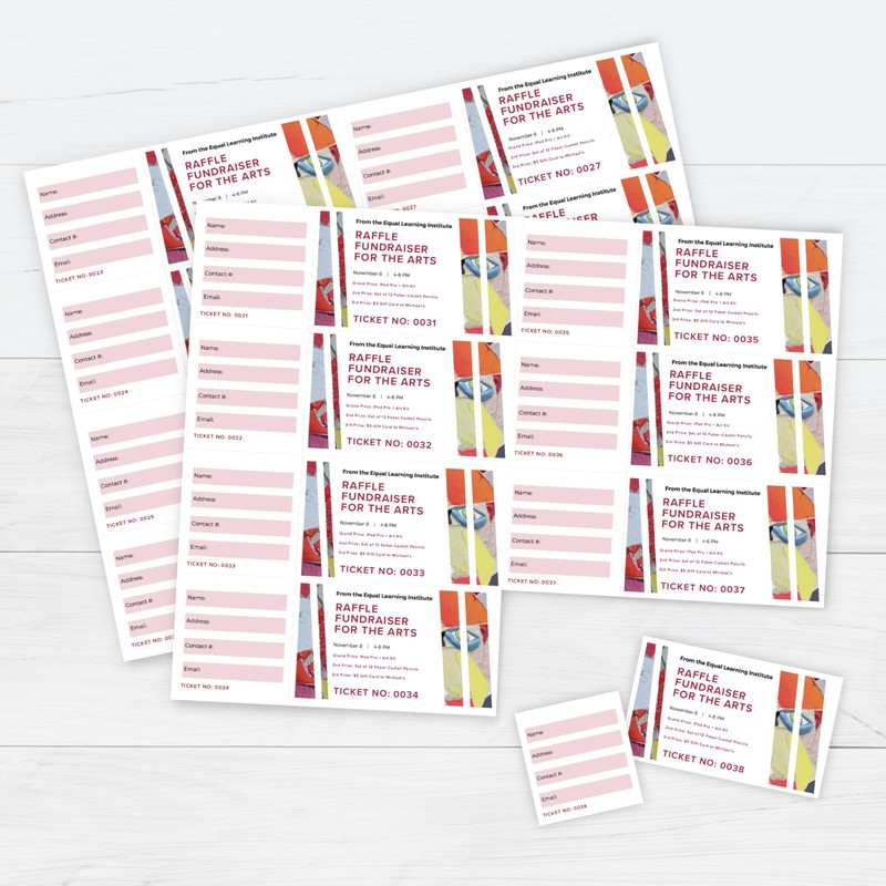 PrintWorks Printable Raffle Tickets With Tear-Away Stubs for Events &