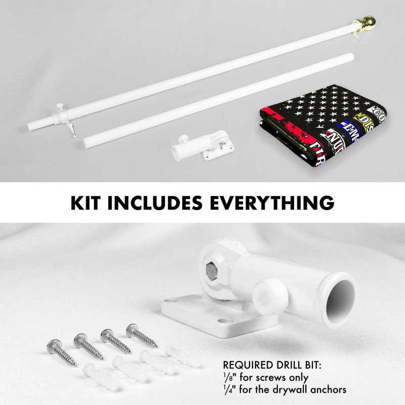 UD_G128 Combo Pack: 6 Ft Tangle Free Aluminum Spinning Flagpole