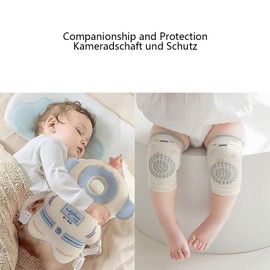 Furforstk Baby Head Protection with Knee Pads, Baby Head Protection, Backpack, Breathable Head Protection Backpack for Toddlers, Crawling and Running, Learning, Adjustable (Astronaut)