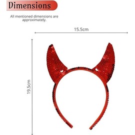 Lizzy 3pc Devil Costume Women Girls | Red Angel Wings Red Devil Horns and Fork Trident Devil Set Fancy dress Costume accessory Devil Pitchfork and Devil Headband