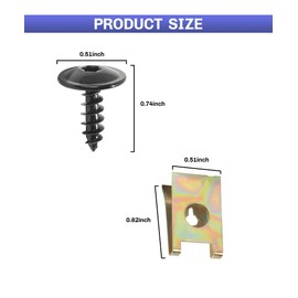 bylikeho Bumper Clips,Car Accessories U Clips,Automotive Clips U Nut Clips,10 Sets Fender Liner Splash Shield Bumper Cover Screws,Automotive U Nut and Screw Clip Replacement,Replace #N90974701