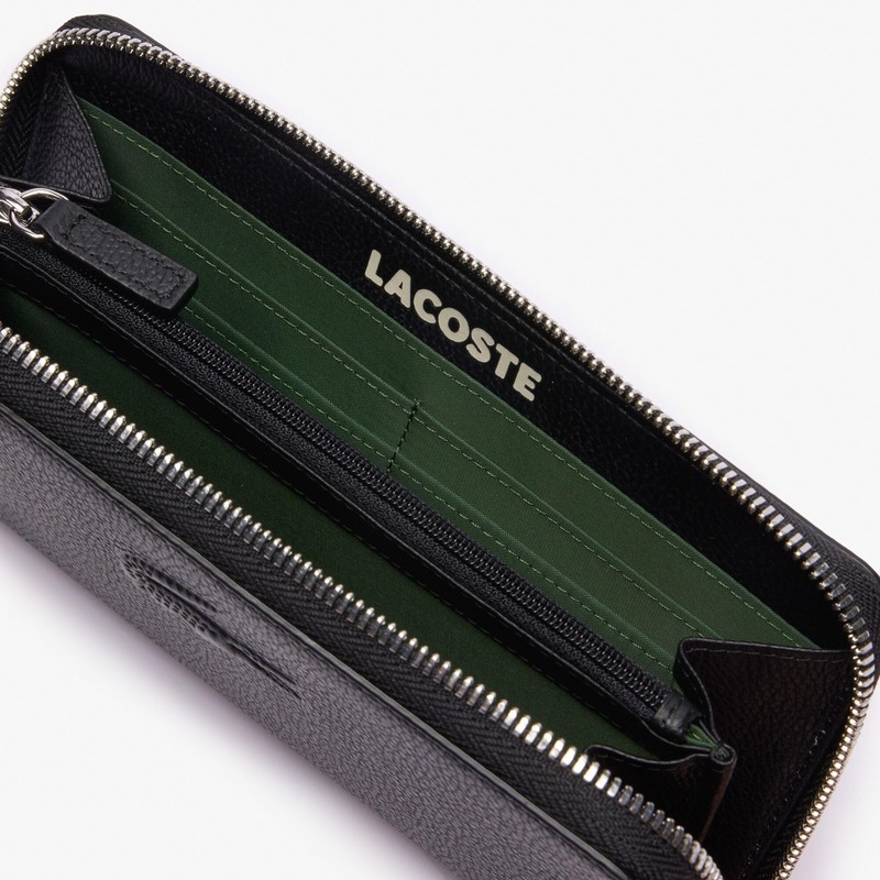Lacoste Cartera Billfold City Court de piel mujer, Negro, Talla
