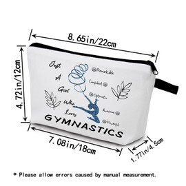 YULUENZE Gymnastics Stuff Presents Makeup Bag Toiletry Organizer Bag with Zipper Just Love Gymnastics Cosmetic Bag Inspirational Birthday Presents for Gymnasts Gymnastic Coach Women
