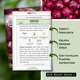 Sow Right Seeds - Red Creole Onion Seeds for Planting - Non-GMO Heirloom Packet with Instructions to Plant a Home Vegetable Garden - Grow Classic Purple Onions, Essential for Cooking (2)
