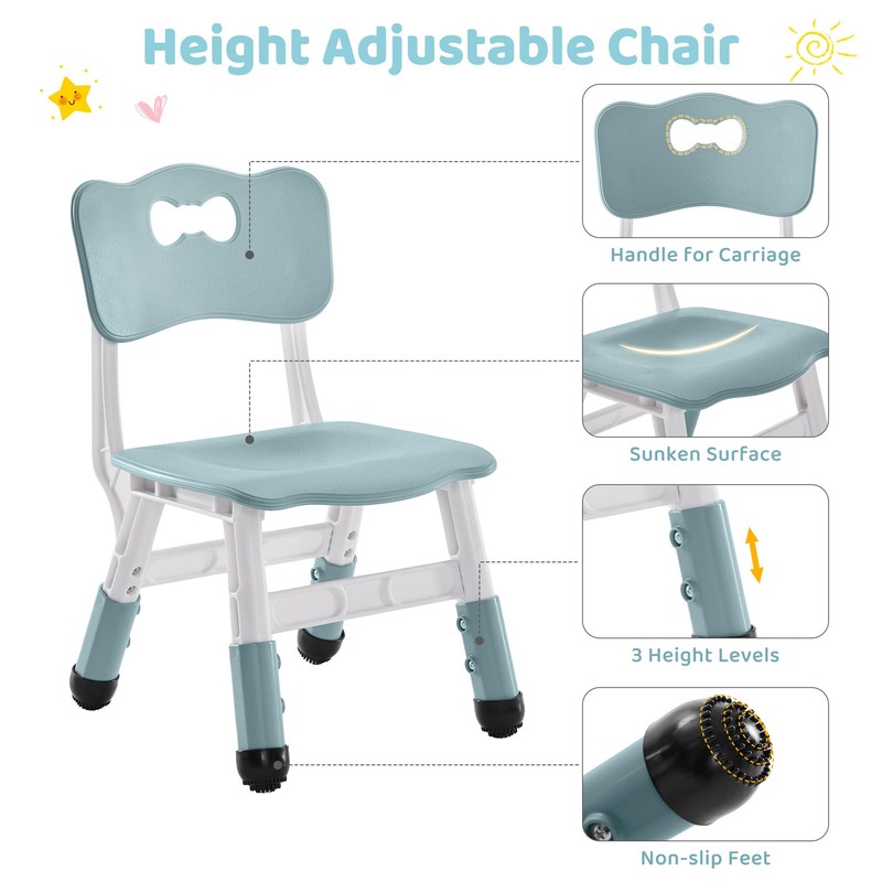 DOREROOM 4 in 1 Kids Table and 2 Chairs Set