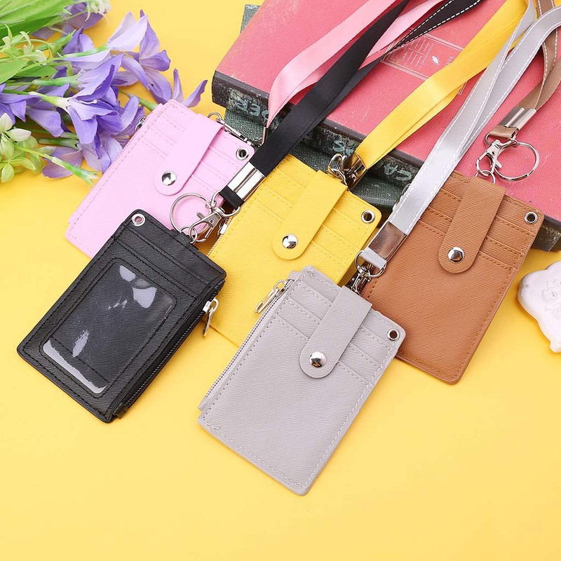 fatteryu Business Credit Card ID Badge Coin Purse Holder Neck