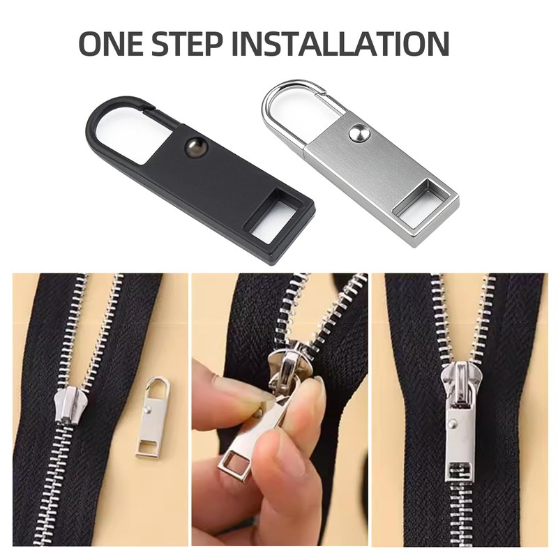 12-Pack Metal Zipper Pull Replacements - Durable, Removable Zipper Pull