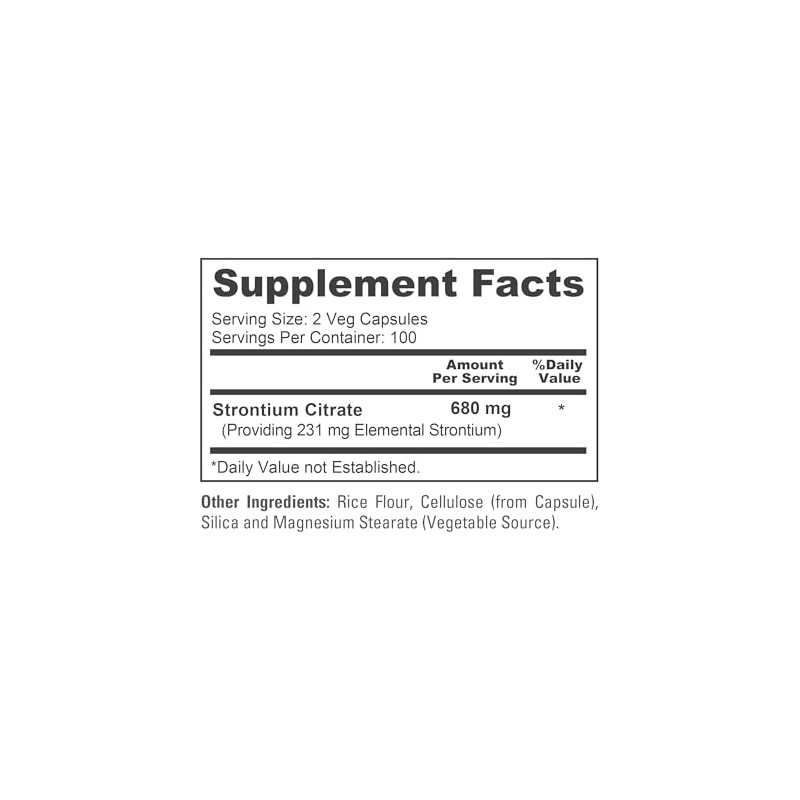 Strontium 680 mg 200 cápsulas (sin OMG y sin gluten)