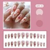 LOPMNGHT Flower False Nails Almond Press on Nails Medium Length