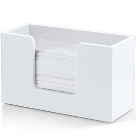Paper Towel Dispenser Countertop, Wooden Bathroom Paper Towel Holder, White Napkin Holder for Kitchen, Countertop Multifold C-Fold, Z-Fold, Trifold Paper Hand Towel Dispenser for Bathroom Toilet