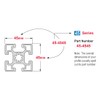 8020, 45-4545, 45 Series 45mm x 45mm 45x45 T-Slotted Aluminum