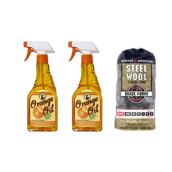 Howard Orange Oil 16 Ounce X Two Bottles, Clean Kitchen Cabinets, Best Hardwood Floor Cleaner, Orange Wood Cleaner