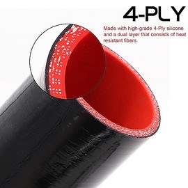 Ruikarhop 90 Degree ID 2.25inch(57mm) Elbow Coupler Silicone Hose 4-Ply with 2PCS Stainless Steel T-Bolt Clamp