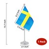 Rotenl Sweden Desk Flag, Swedish Table Office Flag with Metal