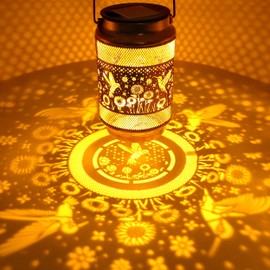 Hummingbird Solar Lanterns Outdoor Waterproof Garden Decor, Birthday Mothers Day Gifts for Women Mom Grandma, Metal Hanging Solar Lights for Yard Patio Pathway Backyard Porch