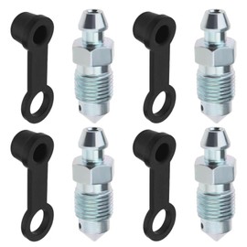 Pack of 4 Bleeding Screws, M10 x 1 mm Bleeding Screw with Cap, Brake Cup Screw for Motorcycle Disc Brake Caliper, Exhaust Screw Compatible with Motorcycles and Cars