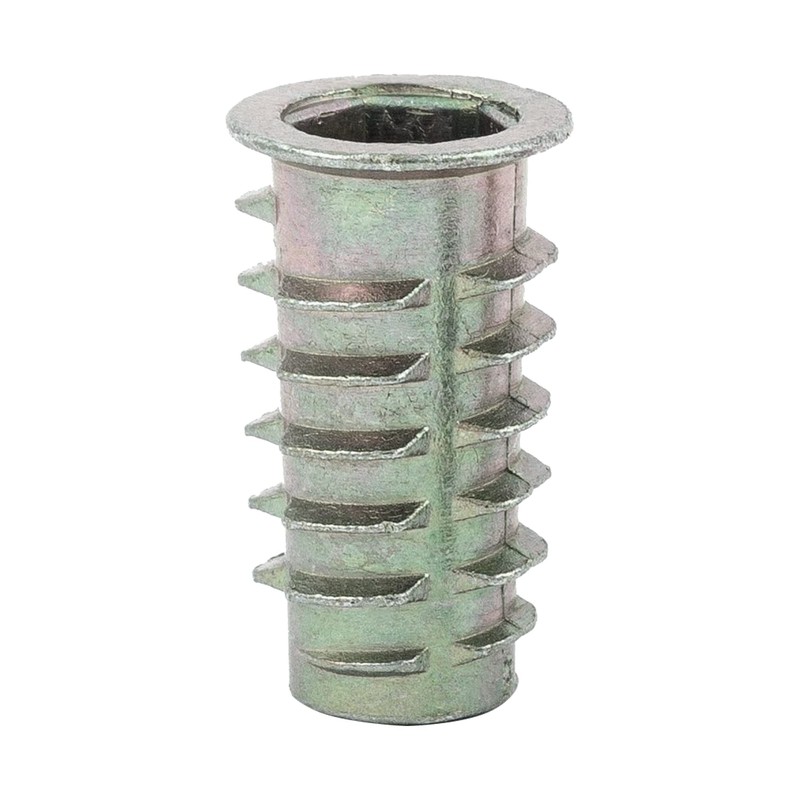 E-Z LOK Threaded Insert for Soft Wood, Zinc Hex-Flanged Thread