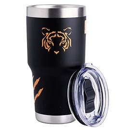 NORDAY | Vaso Térmico Negro Impresión 4D Tigres - 30oz-900ml Termo Tumbler | Vasos de Acero Inoxidable | Termos para Cafe - Mantiene Temperatura hasta