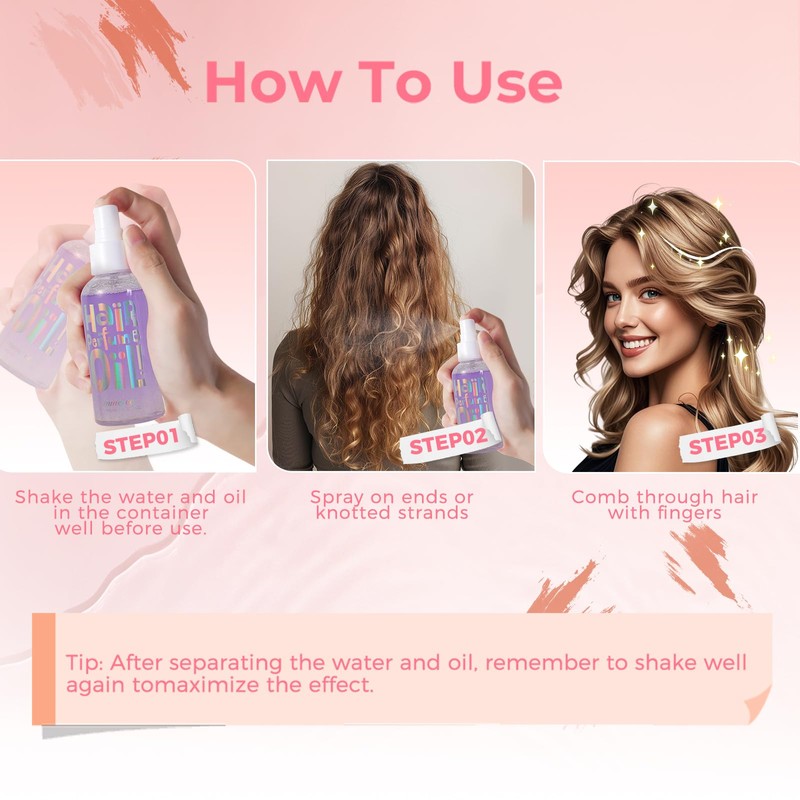 Hair Perfume Oil, Floral Hair Perfume Spray, Long-lasting Fragrance. 100ml