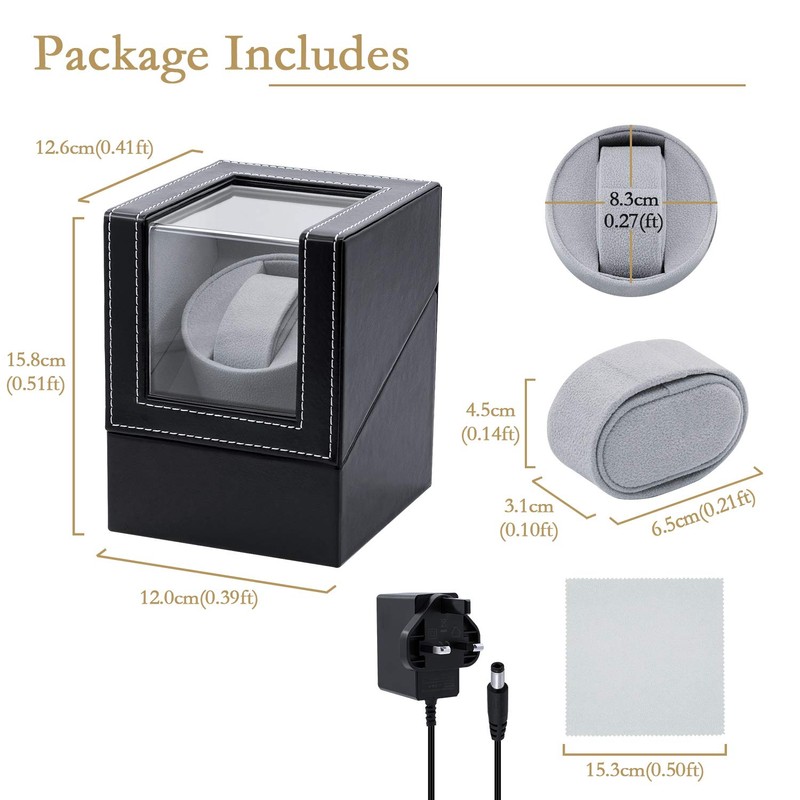 Mcbazel Automatic Watch Winder Box PU Quad Single Automatic Watch