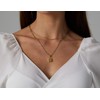 JECOMY Dainty Gold Layered Necklaces for Women 18K Gold Plated