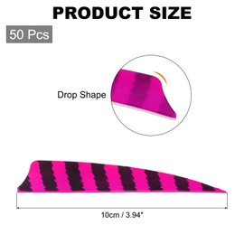 MECCANIXITY Arrow Vanes Arrow Fletching 4" Shield Shape Turkey Feathers for Hunting DIY Shooting(Pink, Pack of 50)