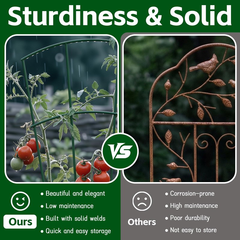 Thealyn 56" Tall Metal Plant Trellis, Climbing Plant Support, 4