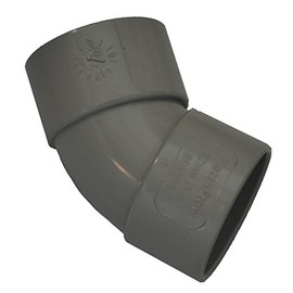 Solvent Weld Grey 50mm (56mm) Waste Pipe 45 Degree Bend - Pack of 2