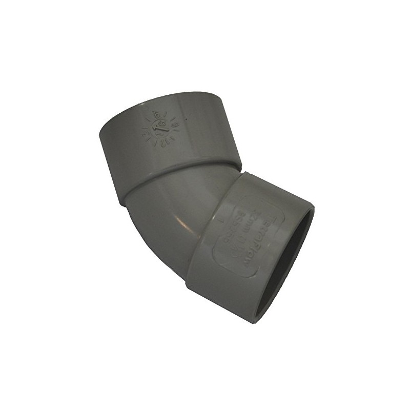 Solvent Weld Grey 50mm (56mm) Waste Pipe 45 Degree Bend