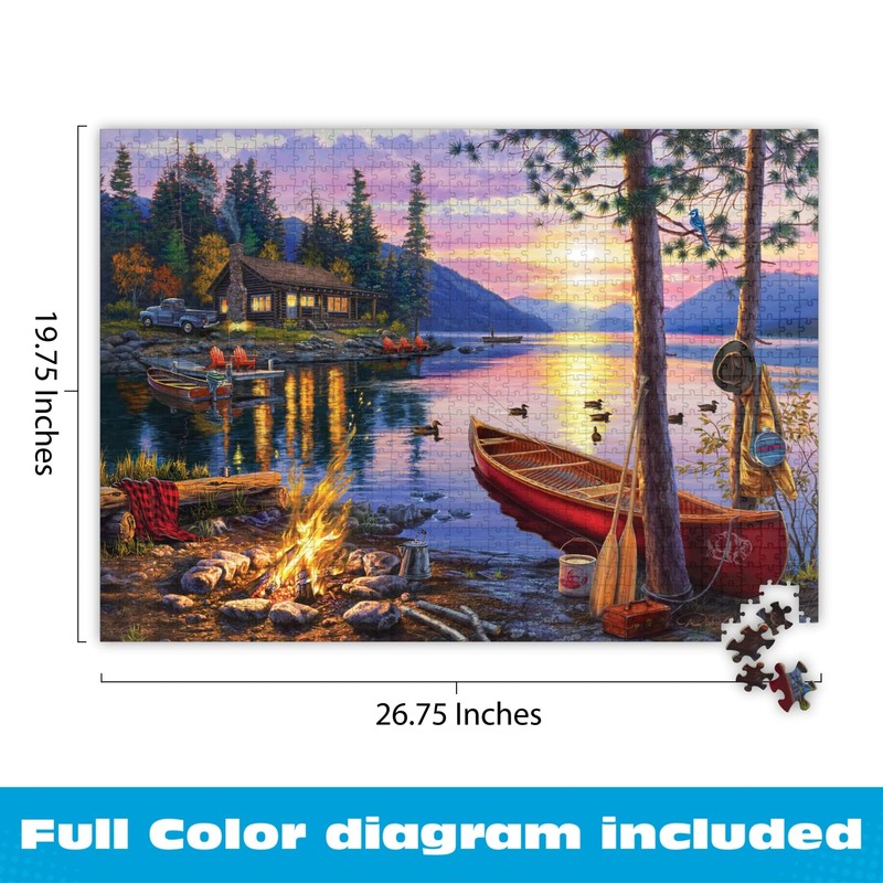 Buffalo Games - Canoe Lake 1000 Piece Puzzle for Adults