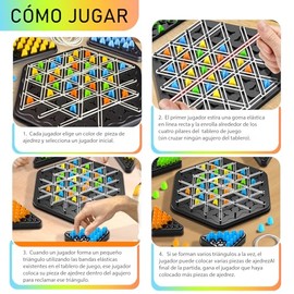 Juego Mesa Goma del Triángulo, Interesantes Juego de Mesa Familiares, Juegos de Estrategia Apilamiento Clásico para Reuniones Familiares y Varias Personas 2 a 4 Jugadores