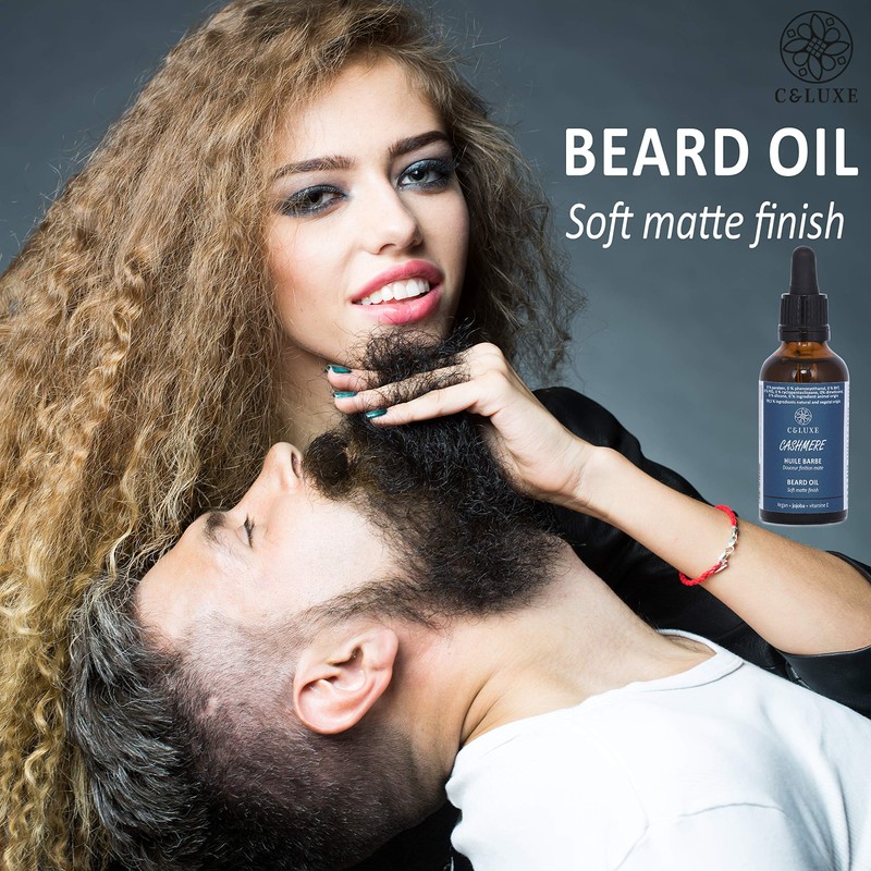 Cashmere Men's Smoothing and Protective Beard Oil, with Natural Oils: