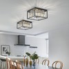 LumFurn 4-Lights K9 Crystal Ceiling Light, Close to Ceiling, 2-Tier