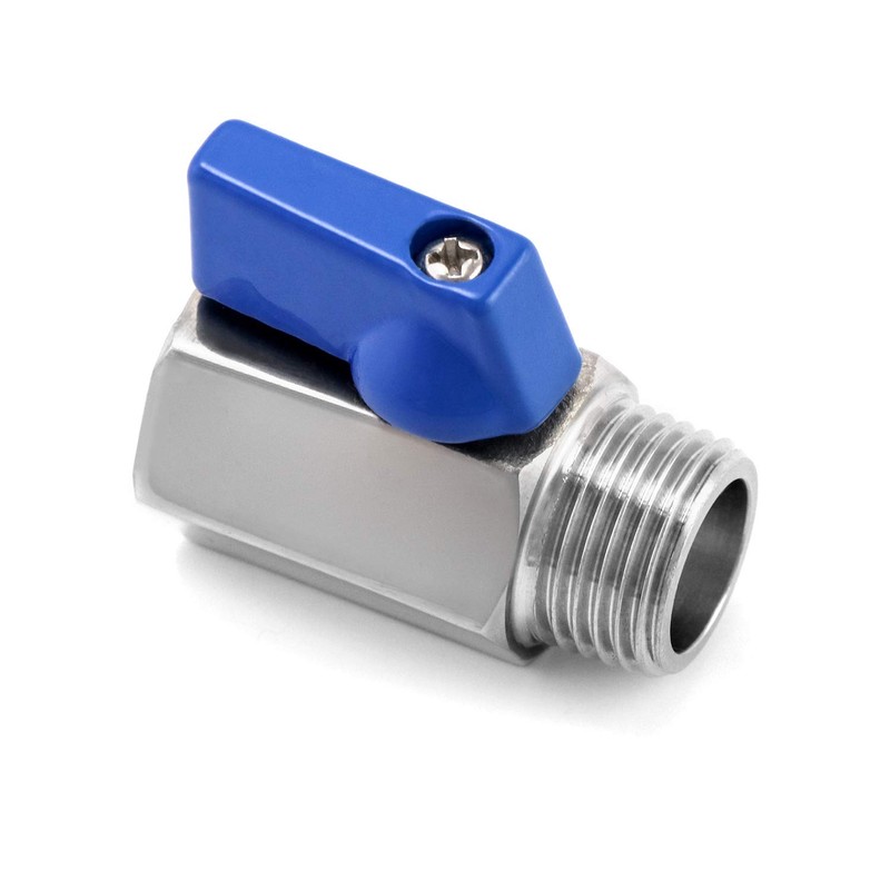 QWORK® Mini Ball Valve Stop Valve Stainless Steel Reduced Flow