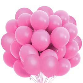 Songjum Pack of 100 Latex Balloons Pink Matte Latex Balloons 30 cm / 12 Inches for Party Birthday Wedding Graduation Anniversary Celebrations Baby Shower Decoration