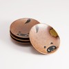 Fukubeya Mino Ware Raccoon Plates, Set of 4, Made in