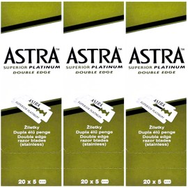 The Shave Factory Premium Shaving Set - Astra Platinum Double Edge Safety Razor Blades (300)